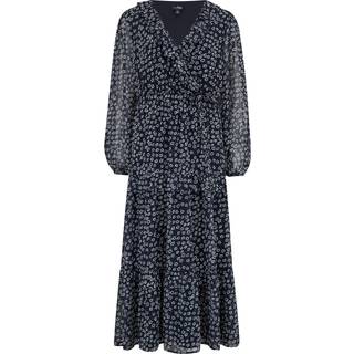 Pour Moi Pour Moi Black Ditsy Print Chiffon Frill Midaxi Dress
