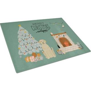 Caroline's Treasures CK7618LCB GUL LABRADOR Jul Alle glasskæringsplade Stor dekorativt tempereret glas Køkkenskæring og serveringsplade Stor i st