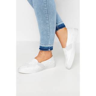 Yours Curve Bred pasform Broderi Anglaise slip-on sneakersEU 40 (UK 7)