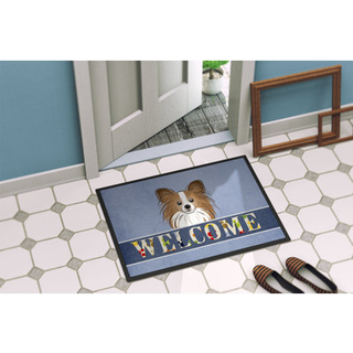 """" Caroline's Treasures BB1434Mat Papillon Velkommen indendørs eller udendørs mat 18 x 27 """" ""Multicolor"" ""