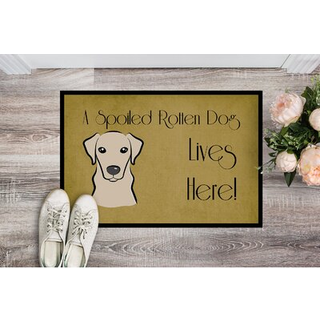 """" Caroline's Treasures BB1470Mat Yellow Labrador forkælet hundeliv her indendørs eller udendørs mat 18 x 27 """" ""Multicolor"" ""