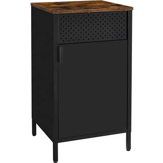 Songmics Storage Cabinet, Floor Cabinet med dør, skænk med justerbar hylde, stålramme, rumbesparende, industriel stil, rustik brun og sort LSC101B01