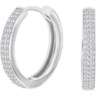 Siersbøl sølv creoler med cubic zirkonia 20mm