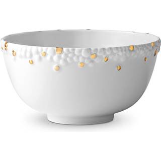L'Objet Tableware - 'Mojave' cereal bowl in white & gold Porcelain