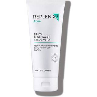 REPENIX BP 10% Acne Wash + Aloe Vera Oilfri benzoylperoxid Face Face Cleanser med ingredienser med medicinsk kvalitet til acne-udsat hud (6,7 fl.