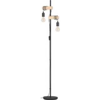 EGLO Townshend Gulvlampe i sort/træ