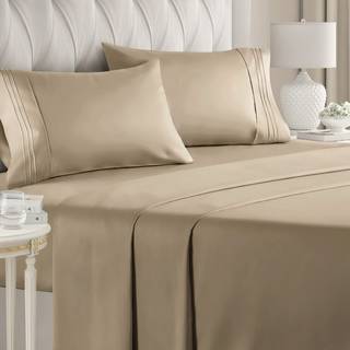 KING STØRRELSE 4 PIECE SET SET - COMFY BREACHABLE & COLING SHEETS - HOTEL LUKOUS BEDRAGER TIL KVINDER & MAND - DEEP POCKETS ENES