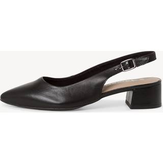 Slingback Pumps, Black Leather, 40