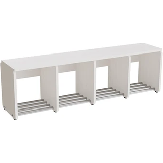 Garderobeindretning Eira Light, skohylde, 4 pladser, rumbredde 250 mm, hvidpigmenteret krydsfinér