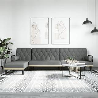 L-Formet Sovesofa 260X140X70 Cm Stof - Mørkegrå