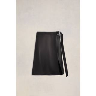 Ami Paris Wrap leather midi skirt - black - S