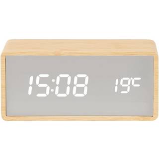 Karlsson Silver Mirror LED vækkeur 15x7x4,5cm natur