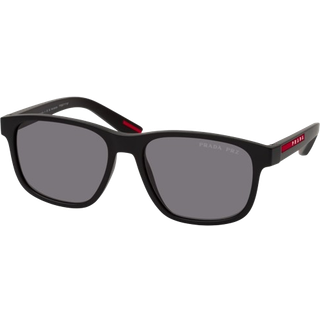 Prada Linea Rossa Mand PS 06YS DG002G Solbriller Injiceret Sort Grå Pillow Polariseret