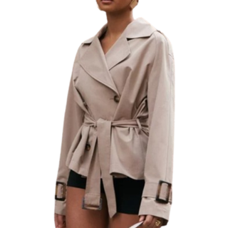 Nelly - Beige - Short Trench Jacket - L/XL