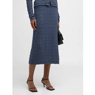 Vince Smocked cotton-blend midi skirt - blue - XL