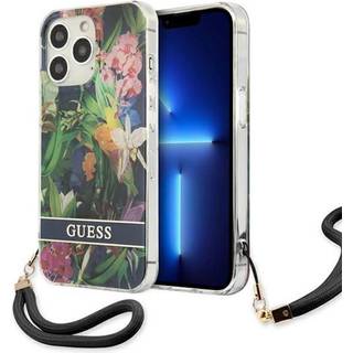 Guess GUHCP13LHFLSB iPhone 13 Pro / 13 blå hardcase med blomsterrem