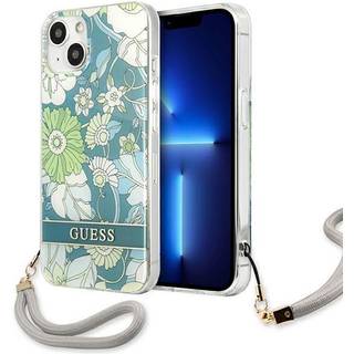 Guess GUHCP13SHFLSN iPhone 13 mini grøn hardcase med blomstret rem