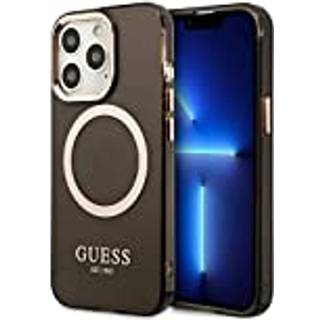 Guess Gold Outline Translucent MagSafe Cover til iPhone 13 Pro / iPhone 13 - Sort