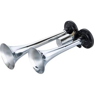 Trucker- & Marine Horn 24V - Krom Tragte 2-Tonet - (118DB) - Hurtig levering