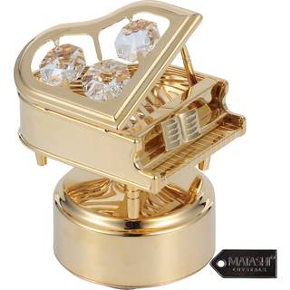 Matashi Gift til Valentinsdag - Swan Lake Wind Up Music Box med 24K guldbelagt krystalbes?ttet klaverfigur Dekorativt bordplade til hjemmekontore