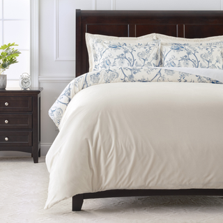 CHANASYA Premium 5 -delt reversibel ultra bl?d b?rstet mikrofiber fl?jls senget?j dyne dyned?kss?t - bl? fl?de toil