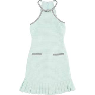 Self-Portrait Crystal-embellished bouclÃ© minidress - green - M