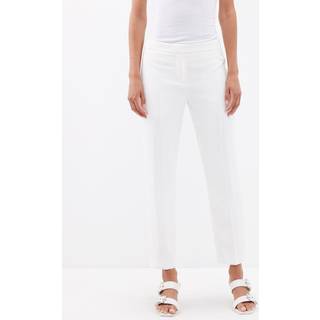 McQueen Mid-rise slim crÃªpe pants - white - S