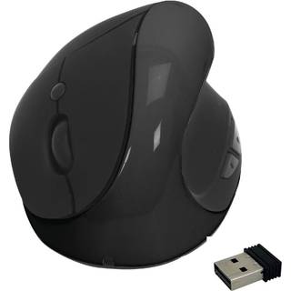 Trådløs computermus med lodret og ergonomisk greb sort