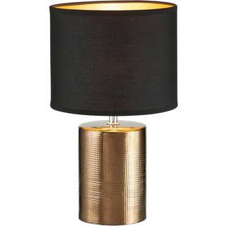 Bronz bordlampe, cylindrisk, sort/bronze