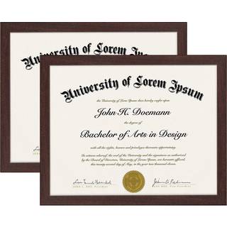 AmericanFlat 8.5x11 Billedramme i mahogni - S?t med 2 - Brug som eksamensbevis eller certifikatramme med knust resistent glas - h?ngende hardware