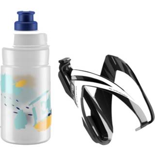 Flaskeholderkit Elite CEO Black Glossy + Bottle Jet 350ml Klar Log Blue