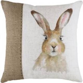 Evans Lichfield Evans Lichfield White Hessian Hare Printed Polyester Filled Cushion