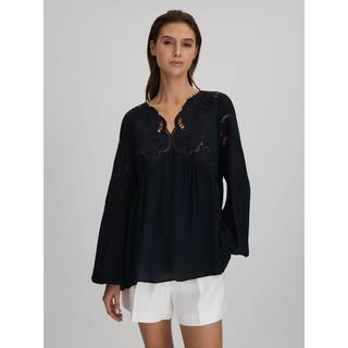 Reiss Noa Lace Cut-Out Bluser38