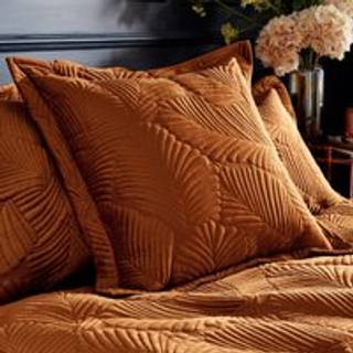 Paoletti Paoletti Orange Palmeria Quilted Velvet Polyester Filled Cushion