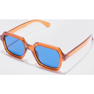 Mens Orange Hexagonal Coloured Lens Sunglasses