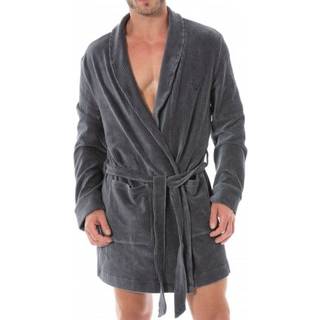 Emporio Armani Ribbed Chenille Dressing Gown - Charcoal