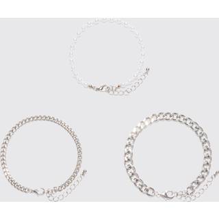 Mens Silver Multi Layer Chain Bracelet