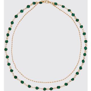 Mens Gold Gem Chain Necklace