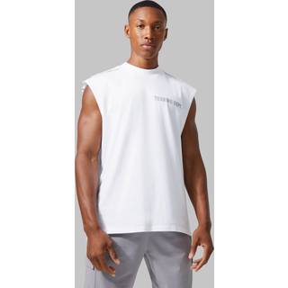 Mens White Active Training Dept Oversized Extended vest