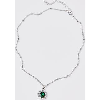 Mens Silver Flower Pendant Necklace