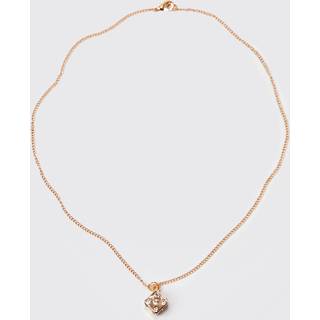 Mens Gold Dice Pendant Necklace