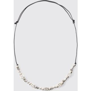 Mens Iced Dice Adjustable Necklace In Black