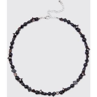 Mens Black Beaded Necklace