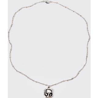 Mens Silver Palm Pendant Necklace