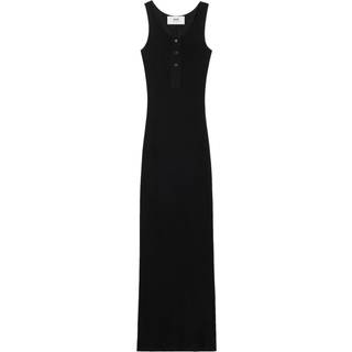 Ami Paris Knitted cotton maxi dress - black - XL