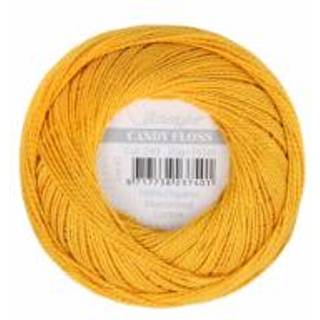 Scheepjes Candy Floss 249 Saffron Indhold: 100% merceriseret bomuld Anbefalede pinde: 0.75-1.25 mm Vægt/løbelængde: 20 gr = 165 meter Maskinvask: 40℃/Tørres fladt.