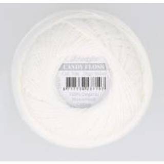 Scheepjes Candy Floss 106 Snehvid Indhold: 100% merceriseret bomuld Anbefalede pinde: 0.75-1.25 mm Vægt/løbelængde: 20 gr = 165 meter Maskinvask: 40℃/Tørres fladt.