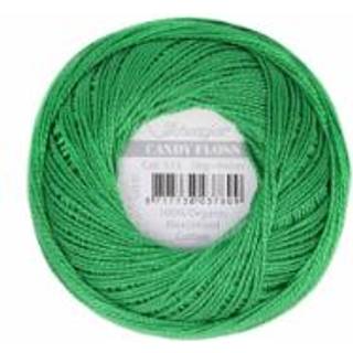 Scheepjes Candy Floss 515 Smaragd Indhold: 100% merceriseret bomuld Anbefalede pinde: 0.75-1.25 mm Vægt/løbelængde: 20 gr = 165 meter Maskinvask: 40℃/Tørres fladt.