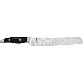 KAI Shun Nagare Black Brotmesser 23 cm - Damaststahl - Griff Pakkaholz schwarz - Schwarz,Silber