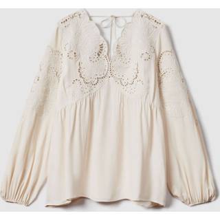 Reiss Reiss Cream Noa Lace Cut-Out Blouse